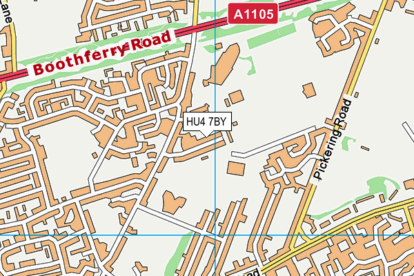 HU4 7BY map - OS VectorMap District (Ordnance Survey)