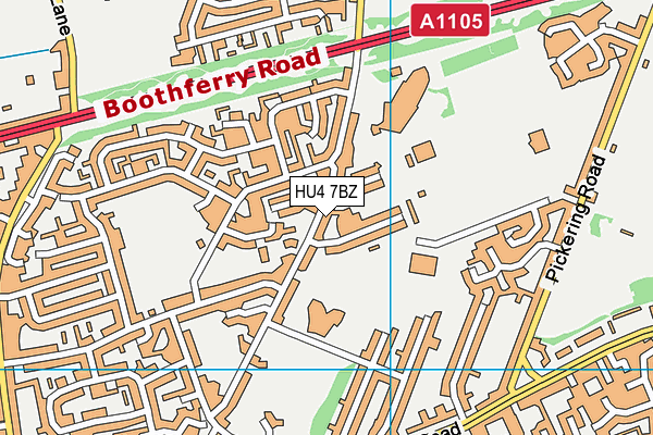 HU4 7BZ map - OS VectorMap District (Ordnance Survey)