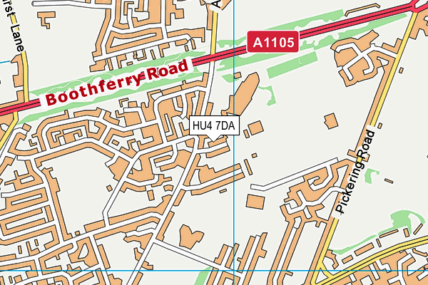 HU4 7DA map - OS VectorMap District (Ordnance Survey)