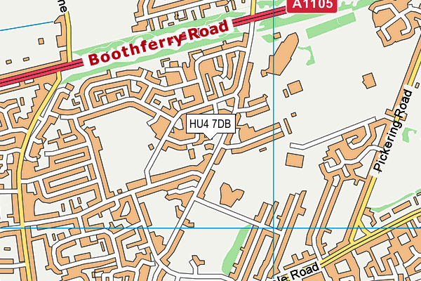 HU4 7DB map - OS VectorMap District (Ordnance Survey)