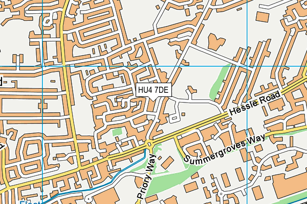 HU4 7DE map - OS VectorMap District (Ordnance Survey)