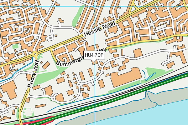HU4 7DF map - OS VectorMap District (Ordnance Survey)