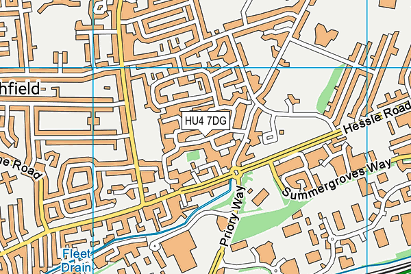 HU4 7DG map - OS VectorMap District (Ordnance Survey)