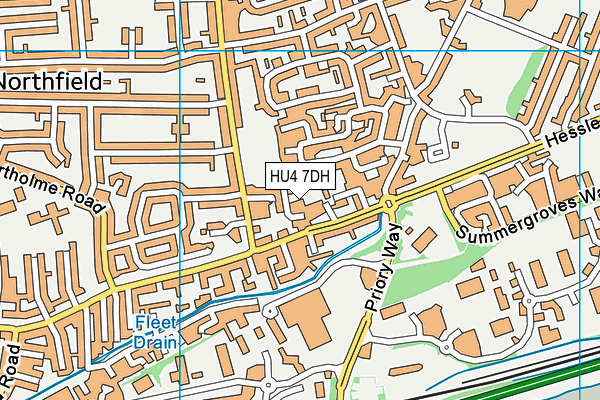 HU4 7DH map - OS VectorMap District (Ordnance Survey)