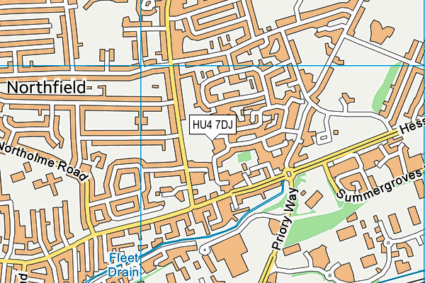 HU4 7DJ map - OS VectorMap District (Ordnance Survey)