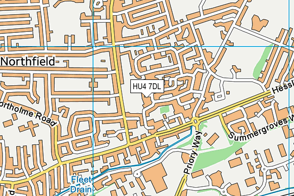 HU4 7DL map - OS VectorMap District (Ordnance Survey)