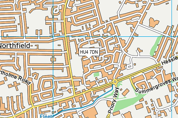 HU4 7DN map - OS VectorMap District (Ordnance Survey)