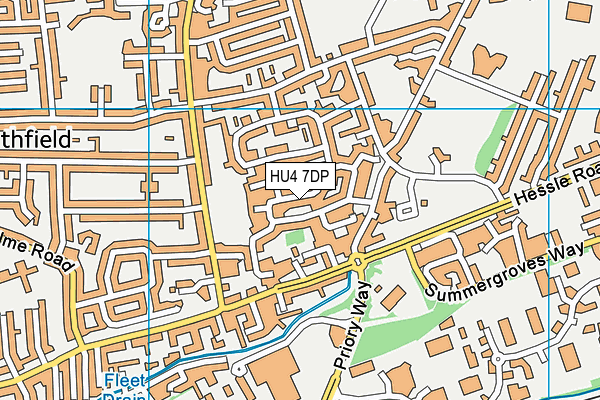 HU4 7DP map - OS VectorMap District (Ordnance Survey)