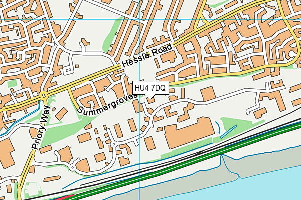 HU4 7DQ map - OS VectorMap District (Ordnance Survey)