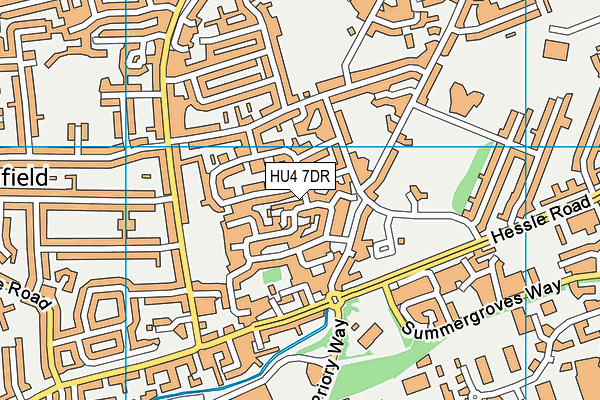 HU4 7DR map - OS VectorMap District (Ordnance Survey)