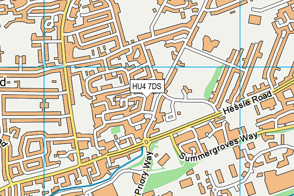 HU4 7DS map - OS VectorMap District (Ordnance Survey)