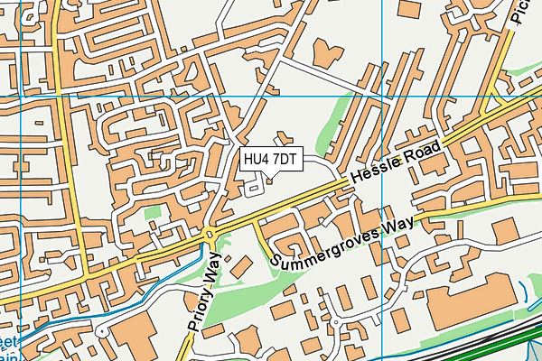 HU4 7DT map - OS VectorMap District (Ordnance Survey)