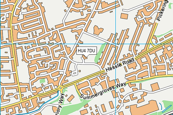 HU4 7DU map - OS VectorMap District (Ordnance Survey)