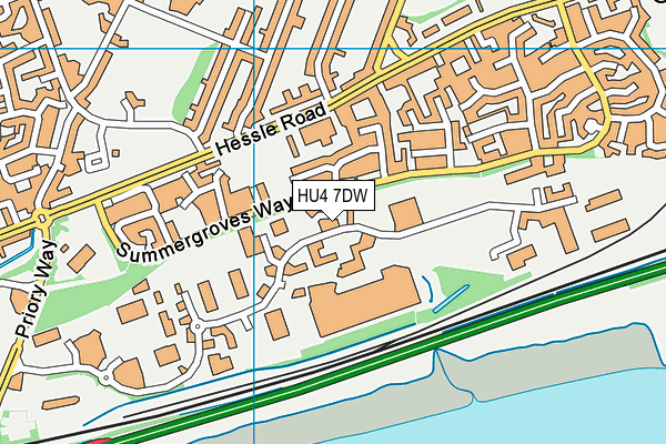 HU4 7DW map - OS VectorMap District (Ordnance Survey)