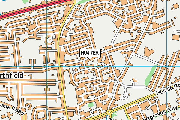 HU4 7ER map - OS VectorMap District (Ordnance Survey)