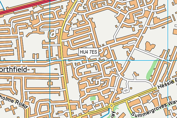 HU4 7ES map - OS VectorMap District (Ordnance Survey)