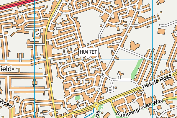 HU4 7ET map - OS VectorMap District (Ordnance Survey)