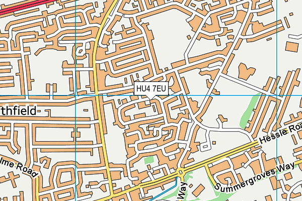 HU4 7EU map - OS VectorMap District (Ordnance Survey)