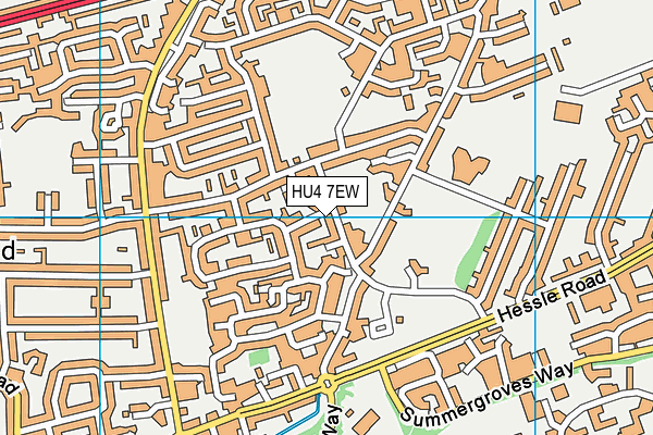 HU4 7EW map - OS VectorMap District (Ordnance Survey)