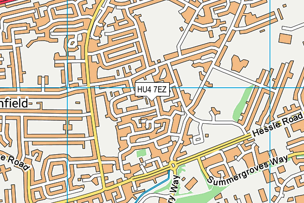 HU4 7EZ map - OS VectorMap District (Ordnance Survey)