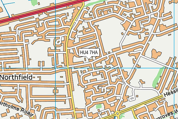 HU4 7HA map - OS VectorMap District (Ordnance Survey)