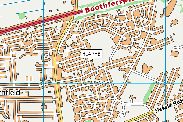 HU4 7HB map - OS VectorMap District (Ordnance Survey)