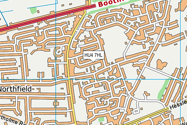 HU4 7HL map - OS VectorMap District (Ordnance Survey)