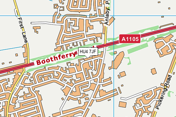 HU4 7JF map - OS VectorMap District (Ordnance Survey)