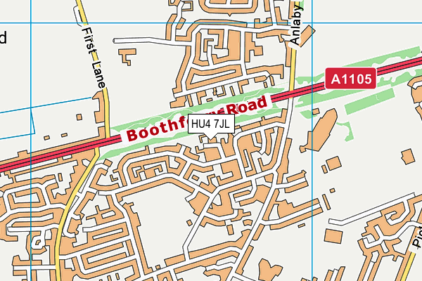 HU4 7JL map - OS VectorMap District (Ordnance Survey)