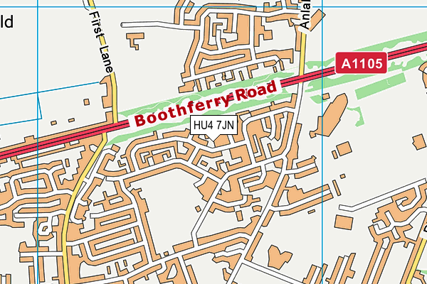 HU4 7JN map - OS VectorMap District (Ordnance Survey)