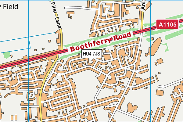 HU4 7JS map - OS VectorMap District (Ordnance Survey)