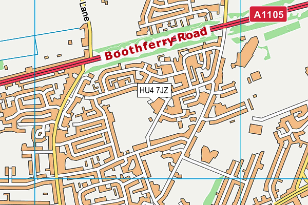 HU4 7JZ map - OS VectorMap District (Ordnance Survey)