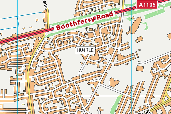 HU4 7LE map - OS VectorMap District (Ordnance Survey)