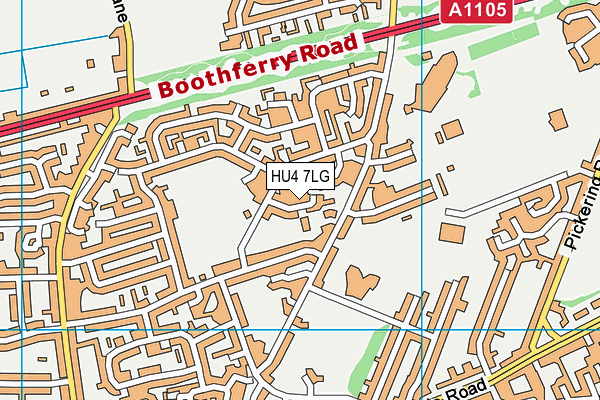 HU4 7LG map - OS VectorMap District (Ordnance Survey)