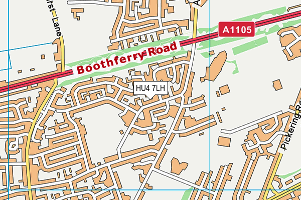 HU4 7LH map - OS VectorMap District (Ordnance Survey)