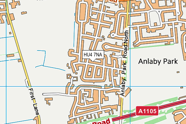 HU4 7NA map - OS VectorMap District (Ordnance Survey)