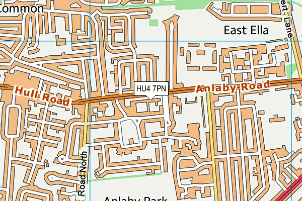 HU4 7PN map - OS VectorMap District (Ordnance Survey)