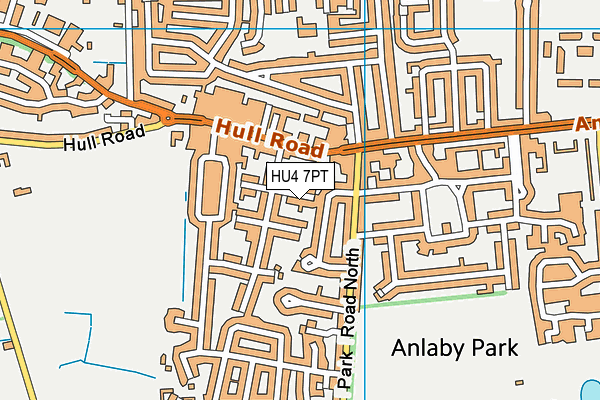 HU4 7PT map - OS VectorMap District (Ordnance Survey)