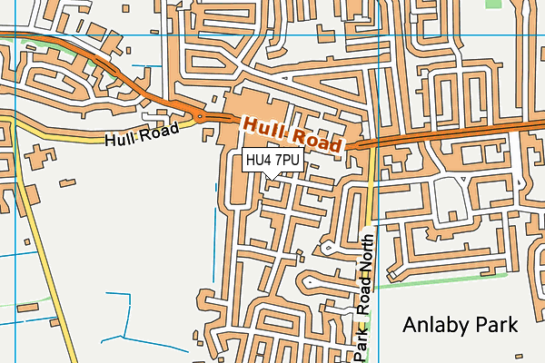 HU4 7PU map - OS VectorMap District (Ordnance Survey)