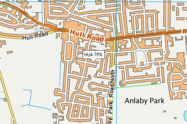 HU4 7PX map - OS VectorMap District (Ordnance Survey)