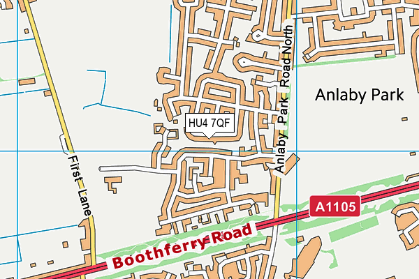 HU4 7QF map - OS VectorMap District (Ordnance Survey)