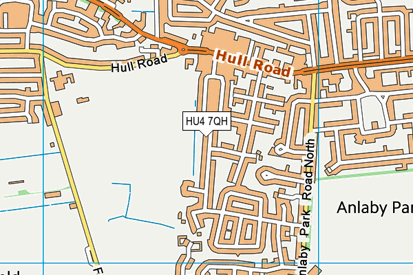 HU4 7QH map - OS VectorMap District (Ordnance Survey)