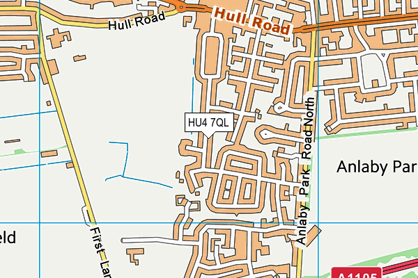 HU4 7QL map - OS VectorMap District (Ordnance Survey)