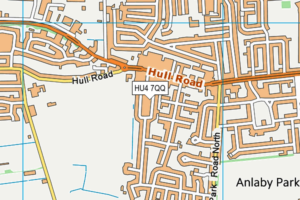 HU4 7QQ map - OS VectorMap District (Ordnance Survey)