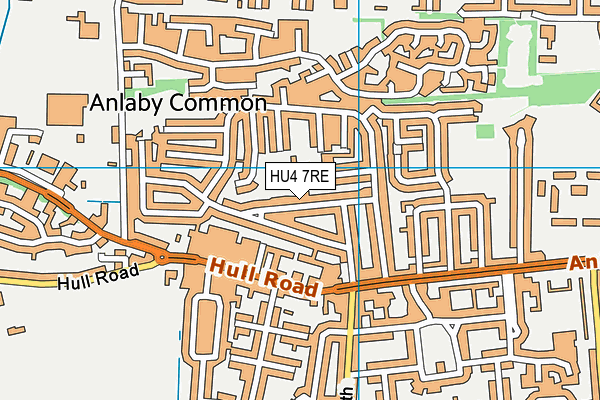 HU4 7RE map - OS VectorMap District (Ordnance Survey)
