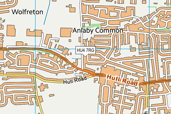 HU4 7RG map - OS VectorMap District (Ordnance Survey)