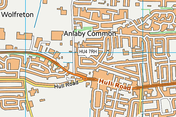 HU4 7RH map - OS VectorMap District (Ordnance Survey)