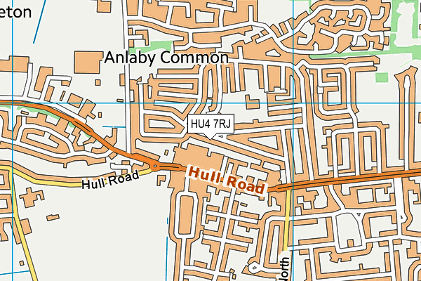 HU4 7RJ map - OS VectorMap District (Ordnance Survey)