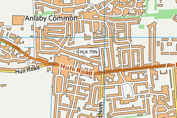 HU4 7RN map - OS VectorMap District (Ordnance Survey)