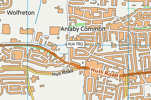 HU4 7RQ map - OS VectorMap District (Ordnance Survey)